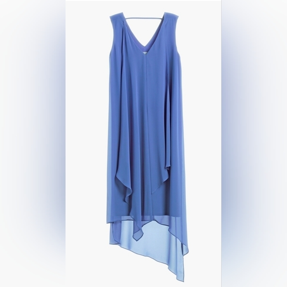 Chico's Blue Ruffle Midi Dress Women's Size 1
